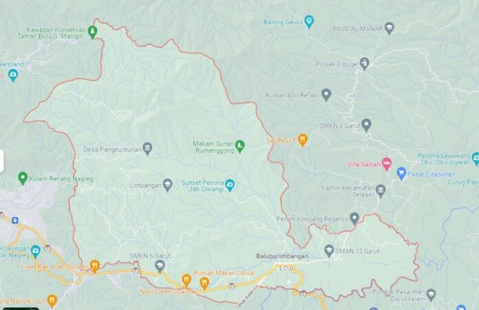 Peta Kecamatan Blubur Limbangan dari google maps