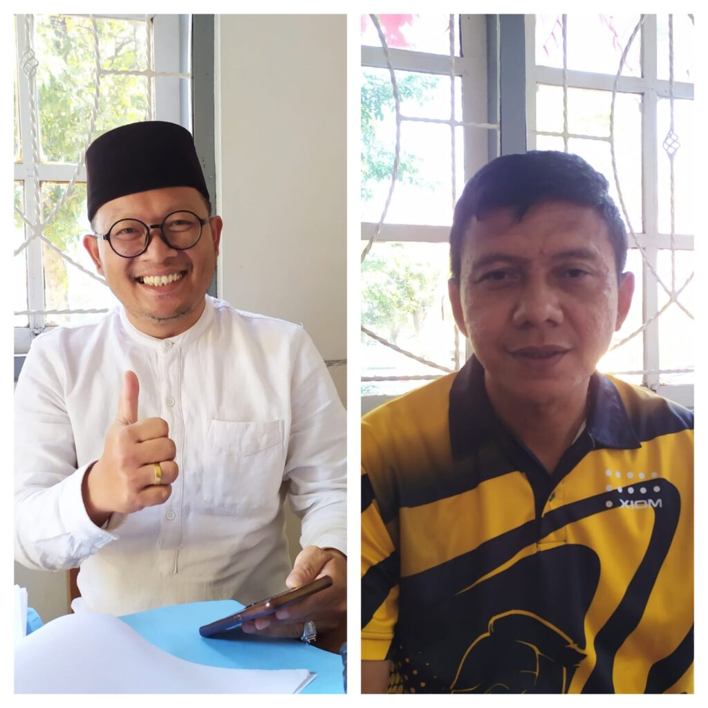 Kades Mekarjaya (kiri), bersama Asep Purnama Alam