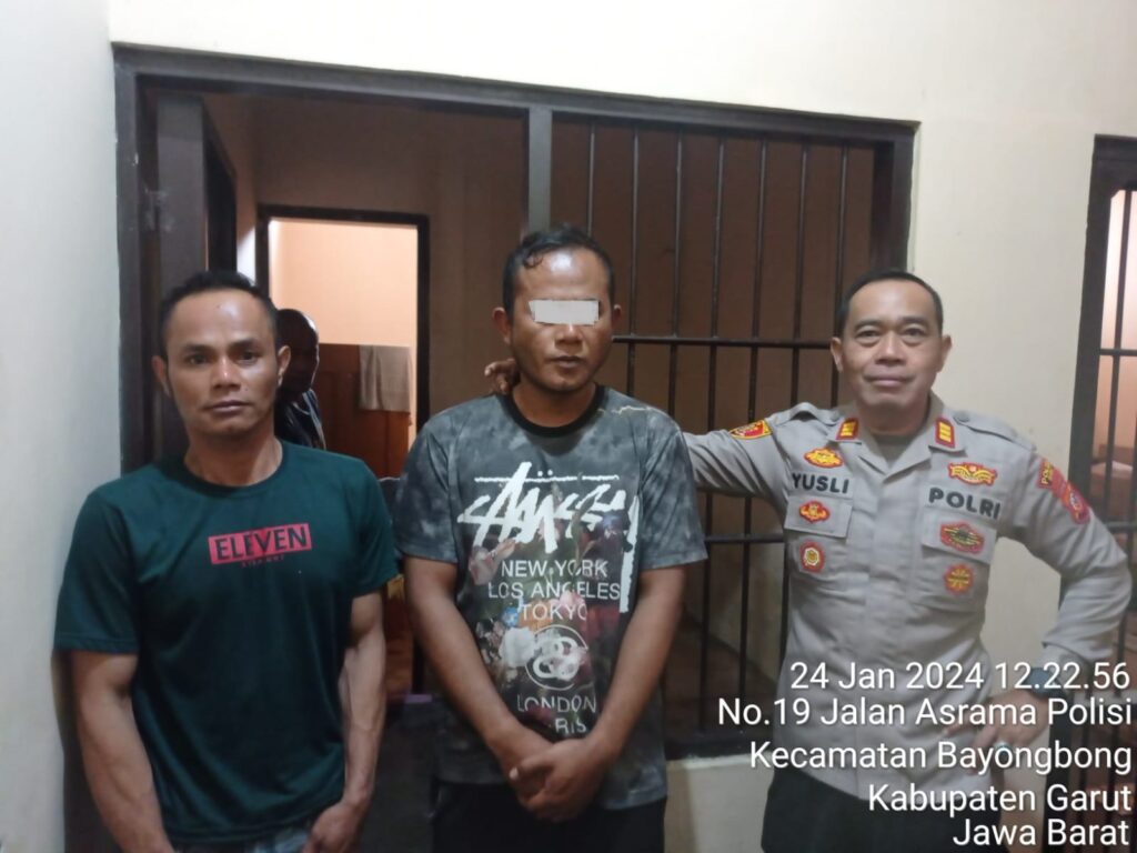 Kapolsek Bayongbong AKP Yusli Yulianto, SH bersama dengan terduga pelaku curanmor