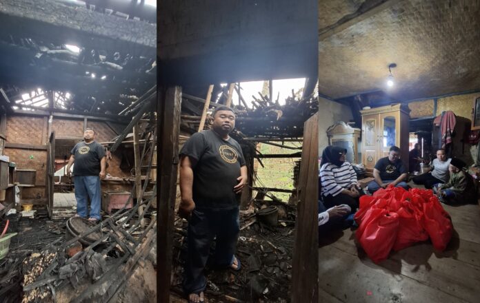 Yudha Puja Turnawan Anggota DPRD Garut mengunjungi lansia korban kebakadan di Desa Singajaya