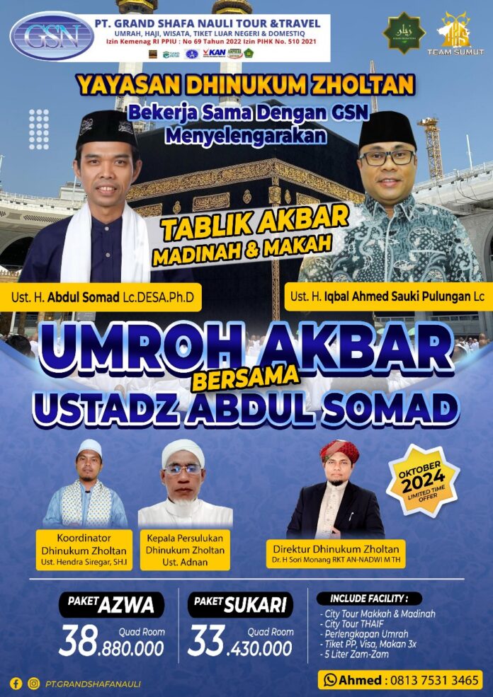 Umroh Akbar dan Tablik Akbar Madinah dan Makah bersama Ustadz Abdul Somad