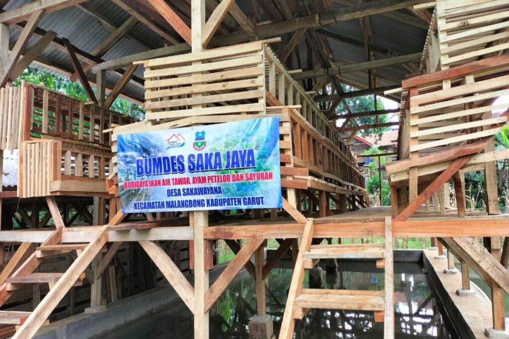 kandang ayam baru selesai dibangun BUMDes
